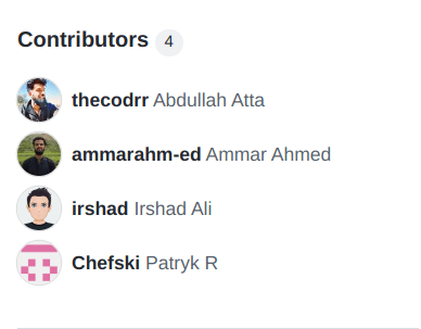 List of contributors on Notesnook