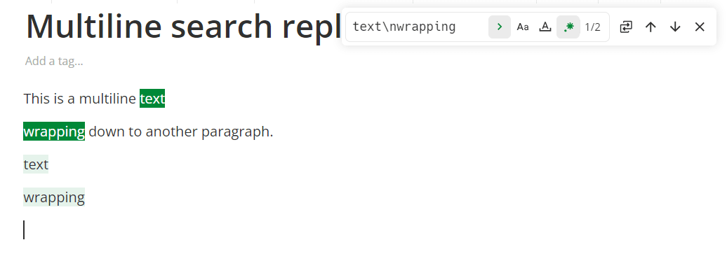 Multiline search & replace.