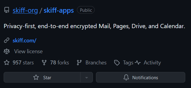 Skiff website on the day they shut down