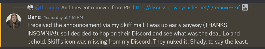 Skiff website on the day they shut down